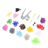 150 pcs plastic snaps buttons and 1 set of snap pliers hand tools